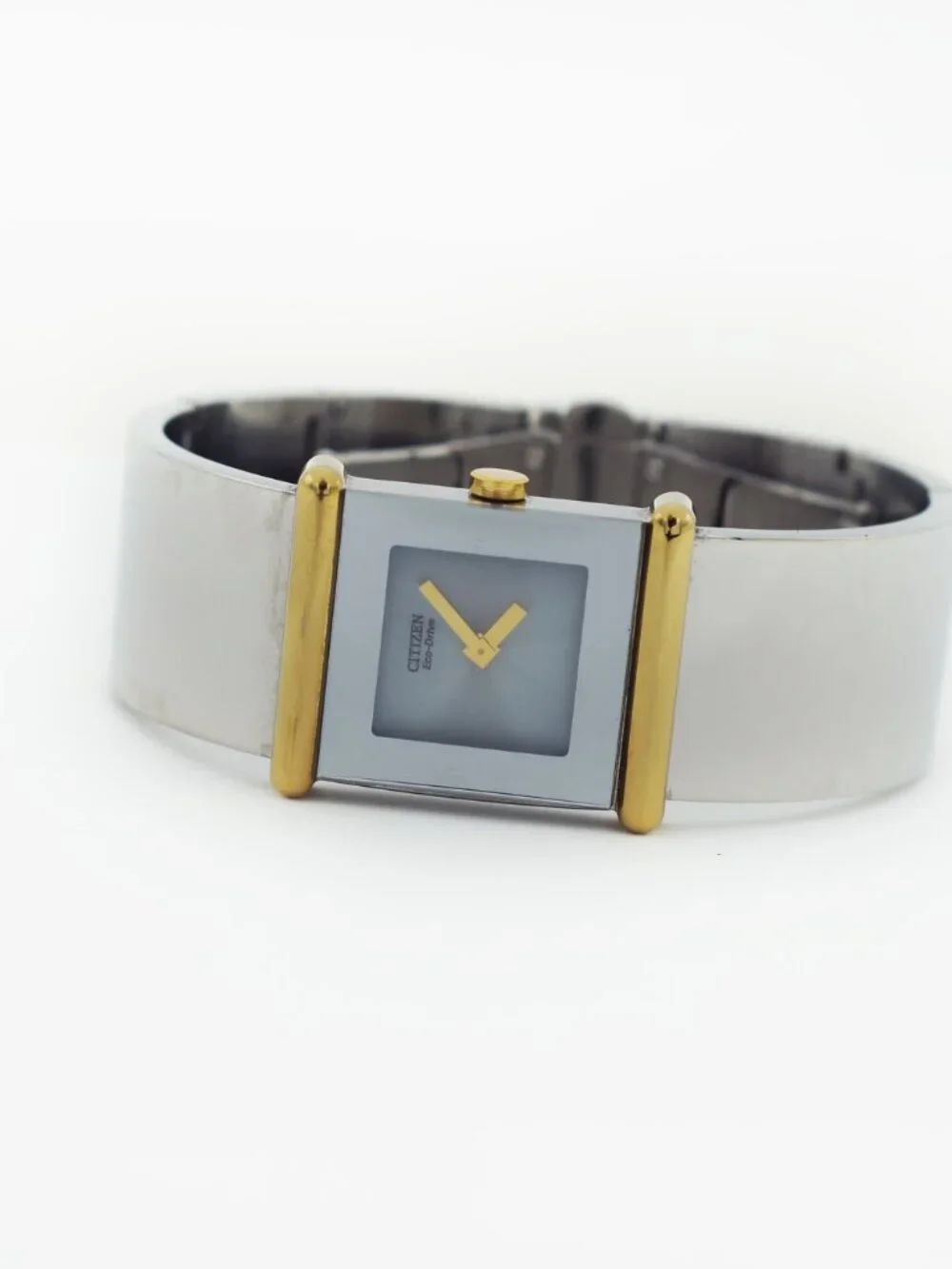 Vintage Citizen Eco-Drive Two-Tone Square Bangle Dress Watch